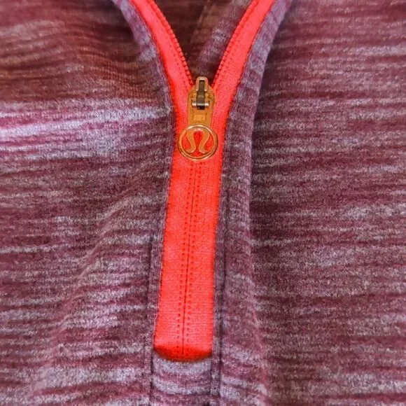 Lululemon Kanto Catch Me Heathered Bordeaux Half Zip Long Sleeve Top Size 4 - Picture 8 of 16